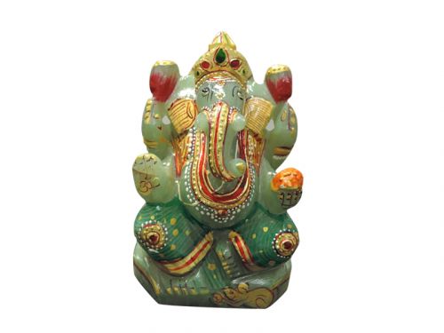 Green Jade Ganesha Idol 