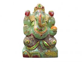 Green Jade Ganesha Idol 