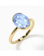 Blue Sapphire (Special Quality) Gold Dual-Claw Ring (R4)