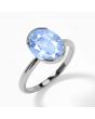 Blue Sapphire (Special Quality) Silver Dual-Claw Ring (R4)