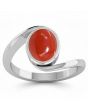 Coral (Special Quality) Silver Wave Ring (R3)