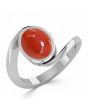 Coral (Special Quality) Silver Wave Ring (R3)