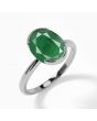 Emerald (Special Quality) Silver Dual-Claw Ring (R4)