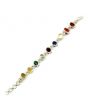 Navratna Sterling Silver Bracelet with all Nine Natural Gemstones for Navgraha Lab Certified 44.49gm