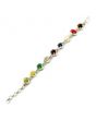 Navratna Sterling Silver Bracelet with all Nine Natural Gemstones for Navgraha Lab Certified 44.49gm