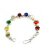 Navratna Sterling Silver Bracelet with all Nine Natural Gemstones for Navgraha Lab Certified 42.73 Gm