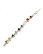 Navratna Sterling Silver Bracelet with all Nine Natural Gemstones for Navgraha Lab Certified 42.73 Gm