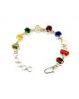 Navratna Sterling Silver Bracelet with all Nine Natural Gemstones for Navgraha Lab Certified 44.58gm