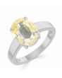 Yellow Sapphire (Special Quality) Silver Classic Solitaire Ring (R2)