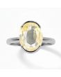 Yellow Sapphire (Special Quality) Silver Dual-Claw Ring (R4)