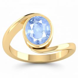 Blue Sapphire (Special Quality) Gold Wave Ring (R3)