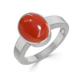 Coral (Special Quality) Silver Ring (R1)
