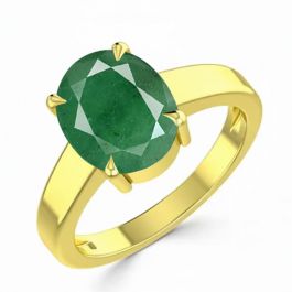 Emerald (Special Quality) Gold Classic Solitaire Ring (R2)