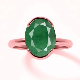 Emerald (Special Quality) Rose Gold Dual-Claw Ring (R4)