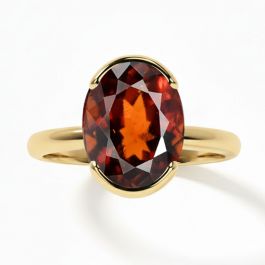 Gomed (Special Quality) Gold Dual-Claw Ring (R4)