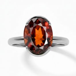 Gomed (Special Quality) Silver Dual-Claw Ring (R4)