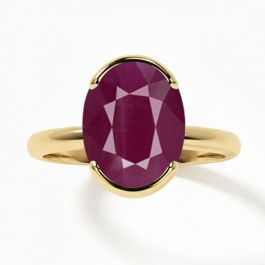 Ruby (Special Quality) Gold Dual-Claw Ring (R4)
