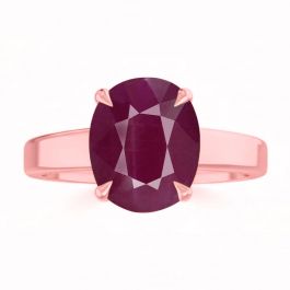 Ruby (Special Quality) Rose Gold Classic Solitaire Ring (R2)