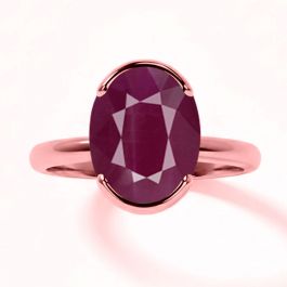 Ruby (Special Quality) Rose Gold Dual-Claw Ring (R4)