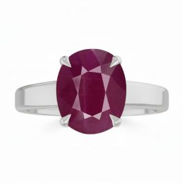 Ruby (Special Quality) Silver Classic Solitaire Ring (R2)