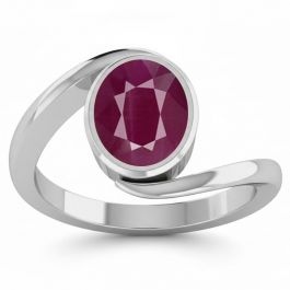 Ruby (Special Quality) Silver Wave Ring (R3)