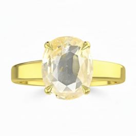 Yellow Sapphire (Special Quality) Gold Classic Solitaire Ring (R2)