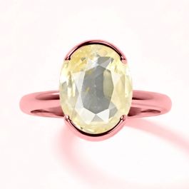 Yellow Sapphire (Special Quality) Rose Gold Dual-Claw Ring (R4)