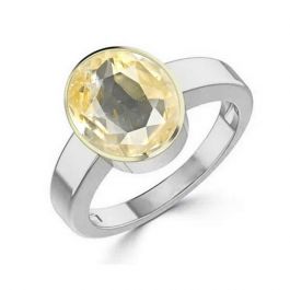 Yellow Sapphire (Special Quality) Silver Ring (R1)