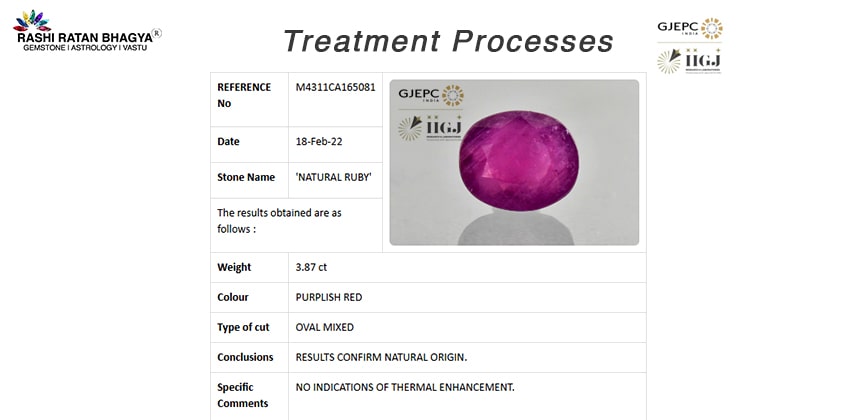 treatment processes of ruby stones